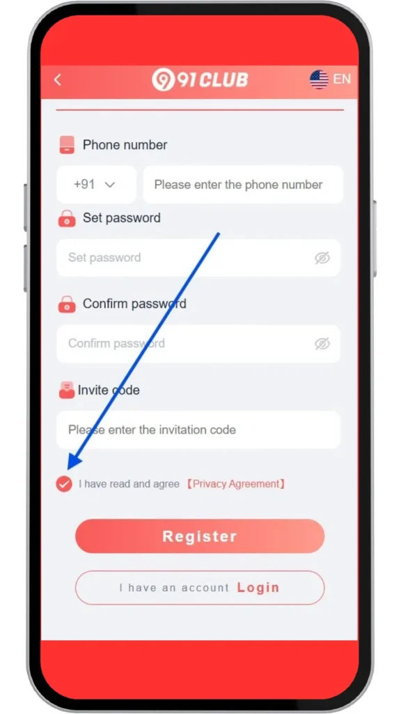 read and accept privacy agreement